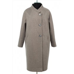 01-10916 Пальто женское демисезонное валяная шерсть серо-бежевый