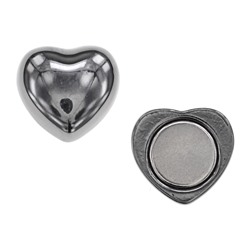 ZP002-06 Зажим для платка Сердце на магнитах, 15х15мм, цвет тёмный металлик