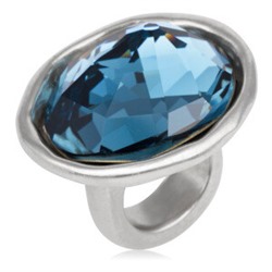 UNO DE 50 Anillo - bañado en plata y cristales Swarovski® Elements - Ancho del anillo: 0,8 cm