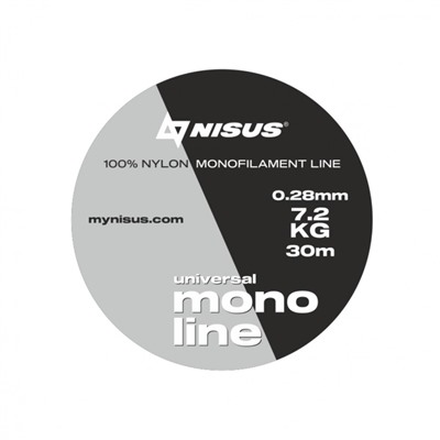 Леска Nisus Monoline Universal 0,28мм 30м Transparent Nylon N-MU-028-30