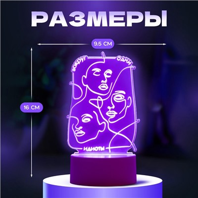 Светильник "Идиоты" LED белый 10,5х9,5х16 см RISALUX