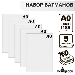 Набор 5л ватман чертежный А0 (840х1189) 160г/м2 ВА0