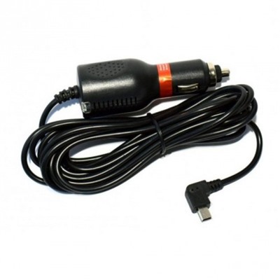 Автомобильная зарядка Mini USB 2А (черный) кабель 3м угловой шткер