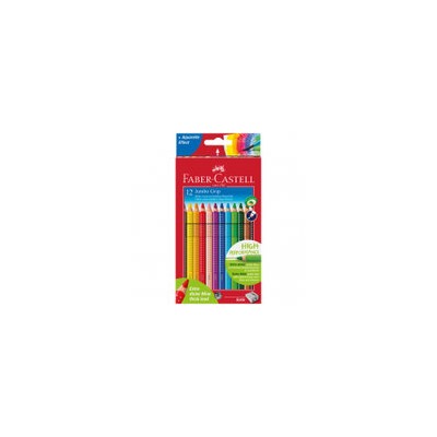 Карандаши цветные Faber-Castell "Jumbo Grip", 12цв., трехгран., утолщен., заточен., картон, европодв