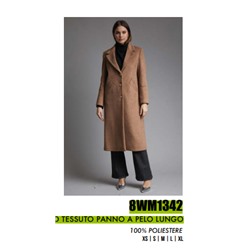 8WM1342 CAPPOTTO TESSUTO PANNO A PELO LUNGO