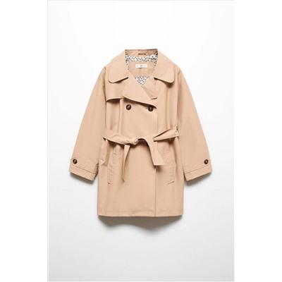 Mango Belt Gabardine Trench