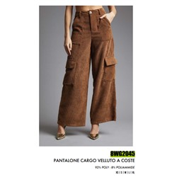 8WG2045 PANTALONE CARGO VELLUTO A COSTE