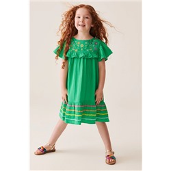 Little Bird by Jools Oliver Floral Embroidered Frill Dress