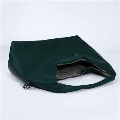 Сумка-мешок на молнии, наружный карман, цвет зелёный