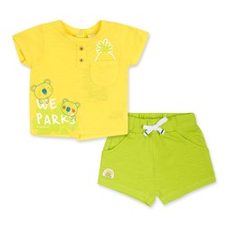 Conjunto camiseta + bermuda Sunday - 100% algodón - amarillo y verde