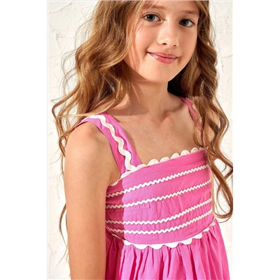 Angel & Rocket Roxie Pink Rik Rak Maxi Dress