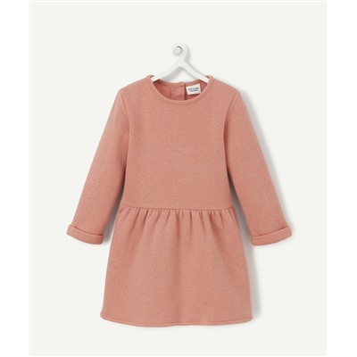 ROBE BÉBÉ FILLE EN COTON RECYCLÉ ROSE PAILLETÉE