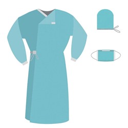 Комплект одноразовой одежды для хирурга КХ-04 стерильный 3 предмета, ГЕКСА