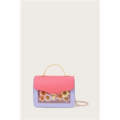 Monsoon Purple Floral Colour Block Bag