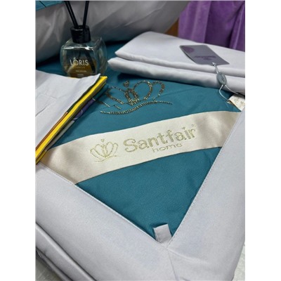 ‼️Комплект постельного белья с готовым одеялом ‼️  👑Из серии Santfair 👑 🟢Качество ткани: 55% бамбук  45% хлопок 🌱 🌿Наполнитель: 65% шёлк 35% микрогель   📐Комплектация и размеры Евро