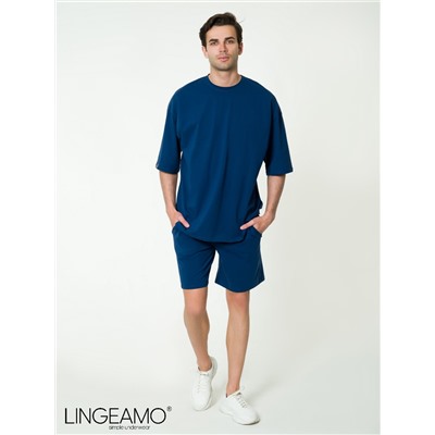 Удлиненные трикотажные мужские шорты LINGEAMO индиго КБ-20 (17)