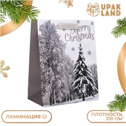 Пакет подарочный, ламинированный, "Лесная атмосфера",18 х 23 х 10 см. Новый год