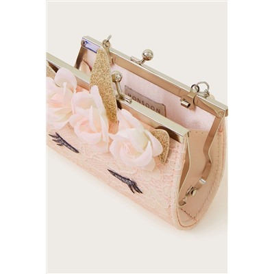 Monsoon Pink Flower Unicorn Mini Bag