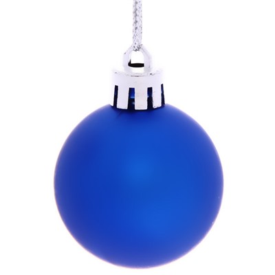Новогодние шары 4 см (набор 6 шт) "Микс фактур", синий