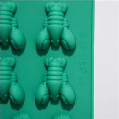 Форма для мармелада Доляна «Морской мир», силикон, 22×14×1 см, 14 ячеек, цвет МИКС