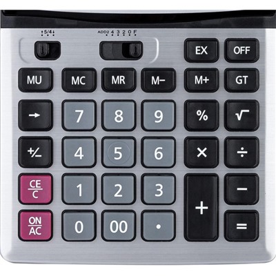 Калькулятор настольный ПОЛНОРАЗМ. Deli E1654,12-р,дв.пит,186x147мм,мет,срб