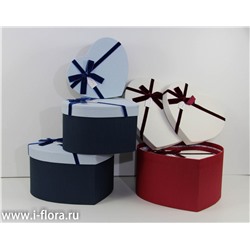 Набор подарочных коробочек "Сердце" с бархатным бантиком (арт.MS73309-12Q)