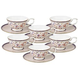 Набор 12 предметов Королева Анна: 6 чашек+ 6 блюдец Anna Lafarg AL-M1929_12-E9