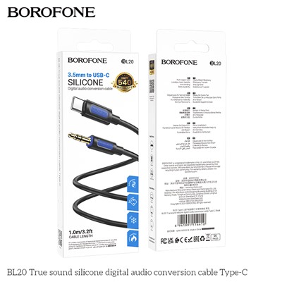 Аудио Адаптер BOROFONE BL20 Type-C - 3.5mm AUX (черный)