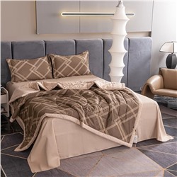 Комплект постельного белья Сатин с Одеялом 100% хлопок на резинке OBR153