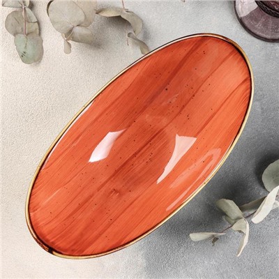 Салатник керамический «Сапфир», 25×13×8,5 см, цвет оранжевый
