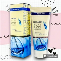 FarmStay Пенка для умывания "Коллаген" Collagen Pure Cleansing Foam, 180мл