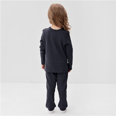 Пижама детская MINAKU, цвет графитовый, рост 80-86 см