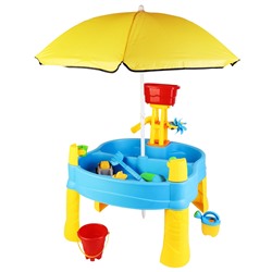Стол для игр с песком и водой "Водная горка с вертушкой" (зонт от солнца, 78,5х72,5х81,5 см)