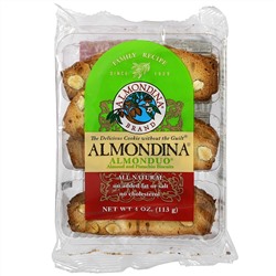 Almondina, Almonduo, миндальное и фисташковое печенье, 113 г (4 унции)