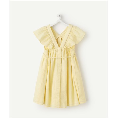 ROBE FLUIDE BÉBÉ FILLE JAUNE EFFET PLUMETIS