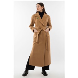 01-10513 Пальто женское демисезонное "Classic Reserve" (пояс) Пальтовая ткань Кэмел