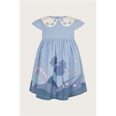 Monsoon Blue Baby Applique Chambray Dress