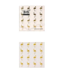 СП5175 Салфетки бумажные "Фламинго" (33см, 20шт., золотое тиснение), (МИЛЕНД)