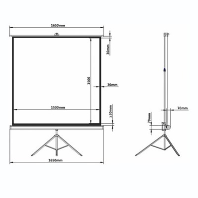 Экран проекционный на треноге (150х150 см), матовый, 1:1, BRAUBERG "TRIPOD", 236729