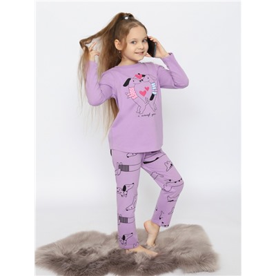 CSKG 50170-45 Пижама для девочки (джемпер, брюки),лаванда