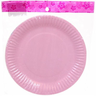 Тарелка бумажная 18 см в наборе 10 шт "Розовая"