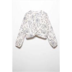 Mango Knot Detail Printed Blouse