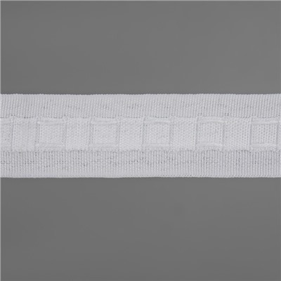 Шторная лента фиксированная сборка, матовая, 3 см, 50 ± 1 м, цвет белый