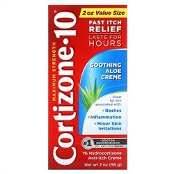 Cortizone 10, Maximum Strength, успокаивающий крем с алоэ, 56 г (2 унции)