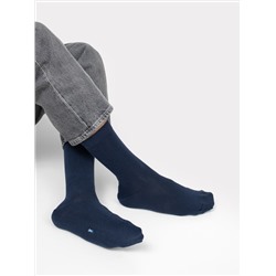 Высокие мужские носки темно-синего цвета