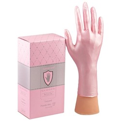 Перчатки нитриловые Safe&Care р-р М розовые перламутровые №1 (50)(500)