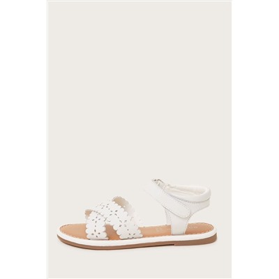 Monsoon Cross-Over Leather White Sandals