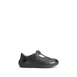 Start-Rite Dazzle Black Leather & Patent T-Bar First School Shoes