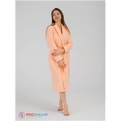 Женский махровый халат с шалькой персиковый МЗ-02 (32)