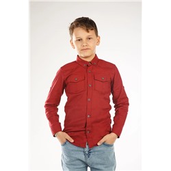 Бордовая рубашка для мальчика из хлопка (вес 39) (рост 1,45 см) (12 лет) SHIRT1